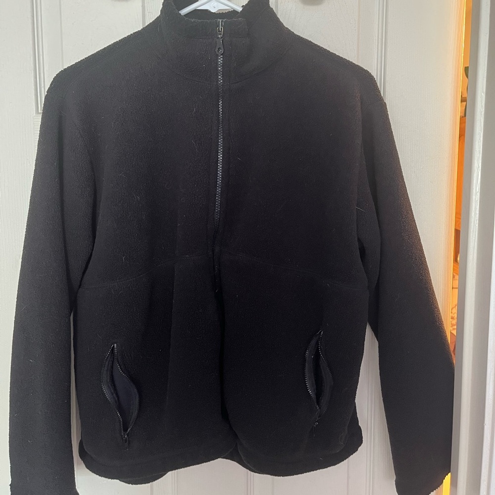 GAP black fleece jacket. Size medium